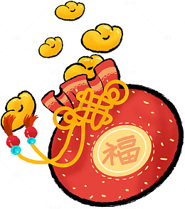 喜庆中国风福袋插画