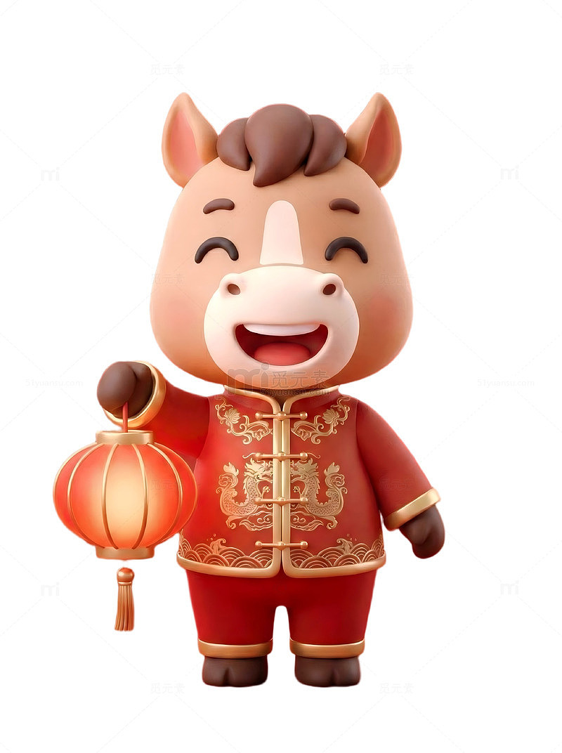 3D马年吉祥物盲盒风提灯笼