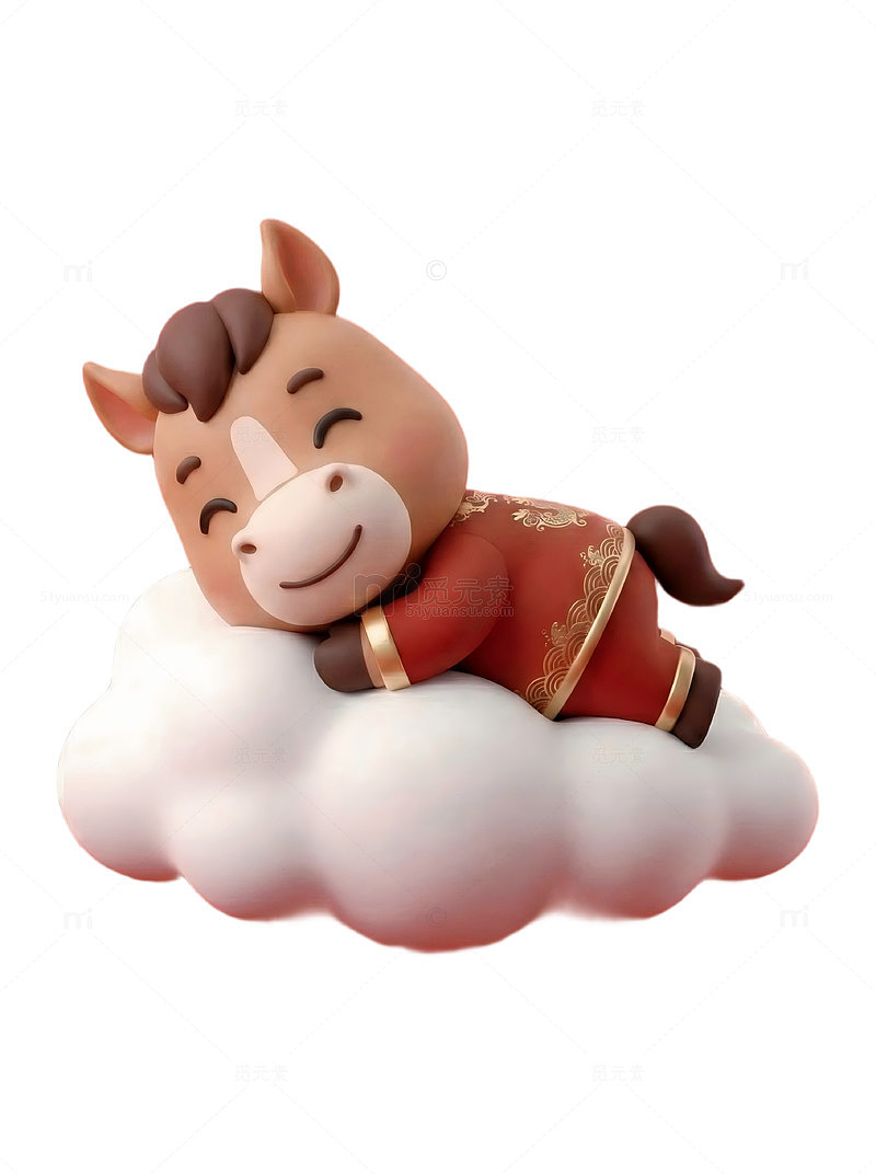 3D马年吉祥物盲盒风睡觉