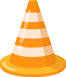 卡通交通锥矢量素材