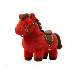 马年红色马毛绒玩具免扣元素
