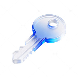 科技风蓝色透明钥匙图标