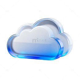 玻璃质感云图标设计元素