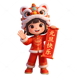 卡通风元旦庆祝插画