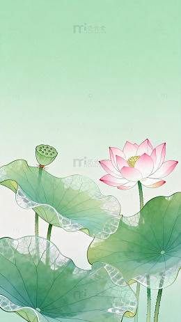 水墨荷花意境装饰画