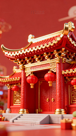 微缩模型中式宫殿建筑