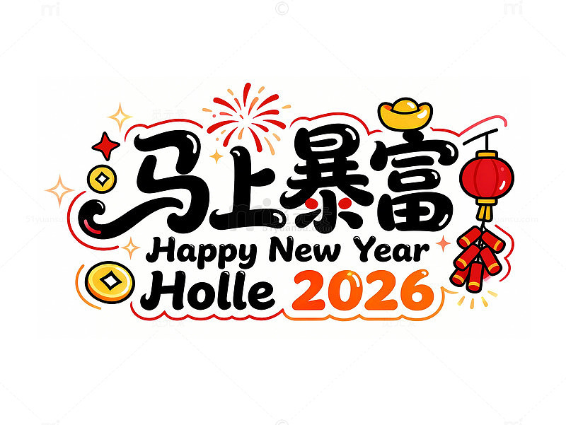 马上暴富艺术字