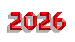 红彩立体2026新年设计元素