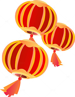 元旦喜庆红灯笼素材