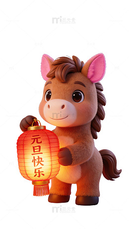可爱马年元旦快乐