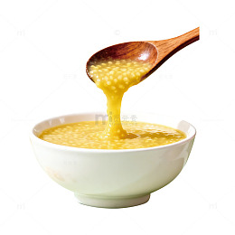 一碗煮好的小米粥