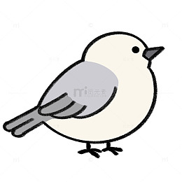 手绘简约简笔画小鸟