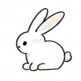 手绘简约兔子元素