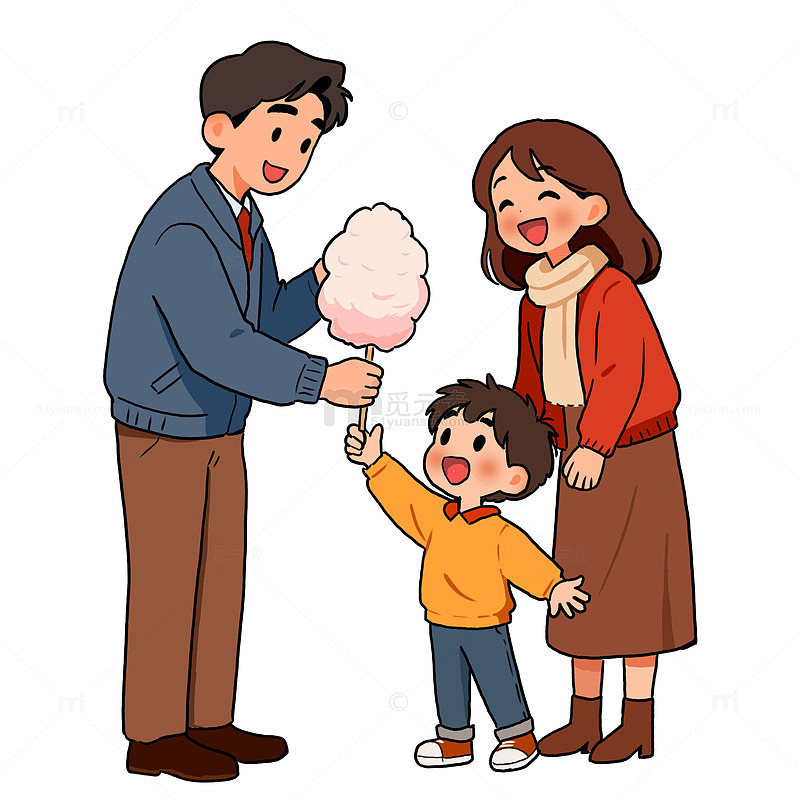 快乐的一家三口