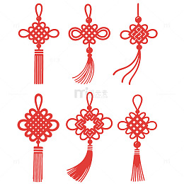 红色中国结剪纸艺术