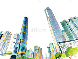 现代都市高楼插画2