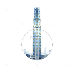 现代建筑城市天际线矢量插画