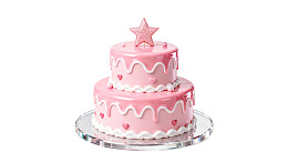 粉色双层蛋糕配星形装饰
