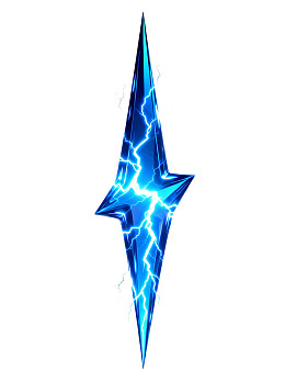 蓝色闪电形状的发光物体