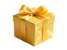 金色礼盒配黄色丝带图片