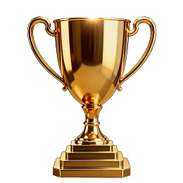 金色奖杯特写展示图片