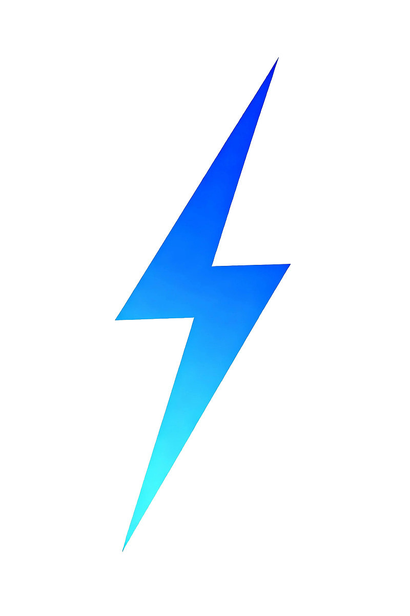 蓝色渐变闪电图标图片