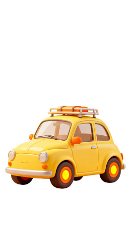 黄色复古小汽车模型图片