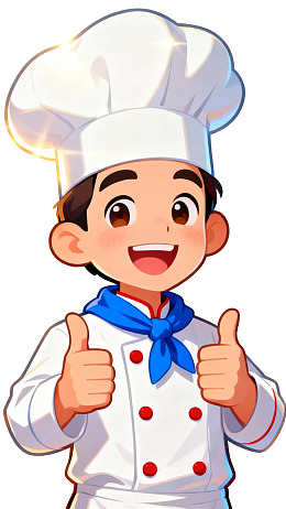 卡通厨师竖大拇指微笑