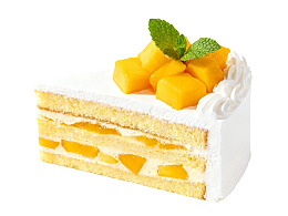 芒果奶油蛋糕切片图片