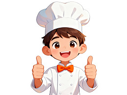 卡通厨师竖大拇指图片