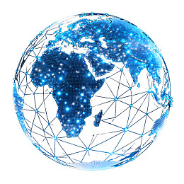 蓝色地球网络连接图图片