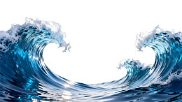 蓝色海浪翻滚动态画面