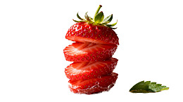 草莓切片堆叠清新诱人