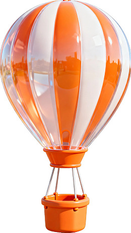 橙白相间热气球模型图片