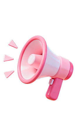 粉色扩音器发出声音图片