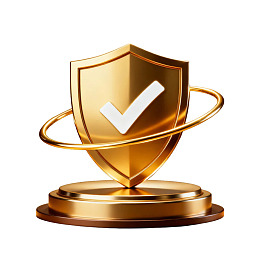 金色盾牌奖杯配环绕光环