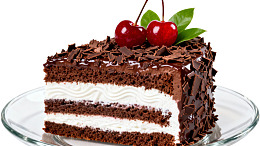 巧克力蛋糕配樱桃图片