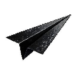 黑色像素风格纸飞机图案