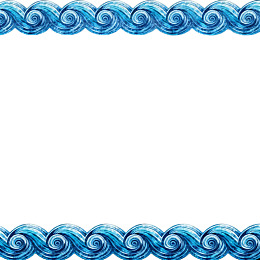 蓝色波浪纹边框设计图片
