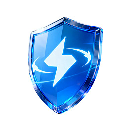 蓝色闪电盾牌图标图片