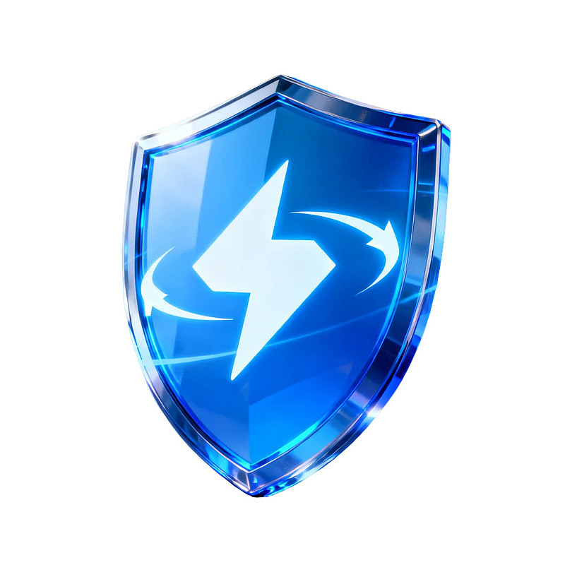 蓝色闪电盾牌图标图片