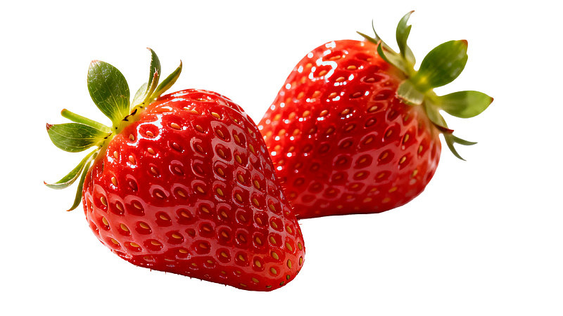 新鲜红草莓特写图片