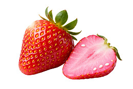 新鲜草莓切片展示图片