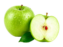 青苹果切面新鲜多汁图片