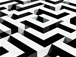黑白交错的立体迷宫图案