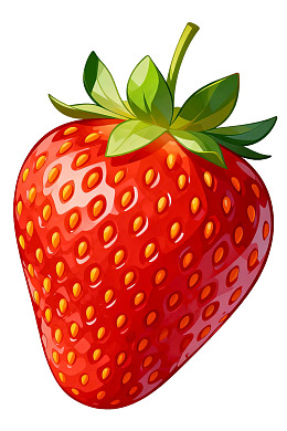 一颗鲜红多汁的草莓图片