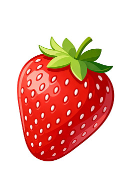一颗鲜红多汁的草莓图片