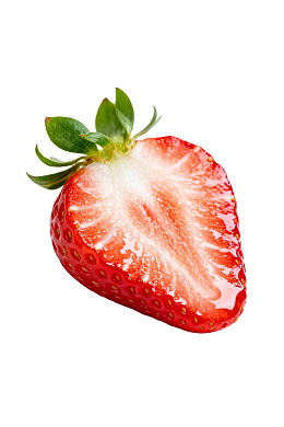 切开的草莓展示其鲜红果肉