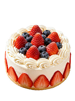 草莓蓝莓奶油蛋糕图片