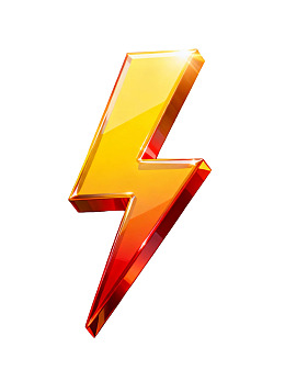 金色闪电图标图片